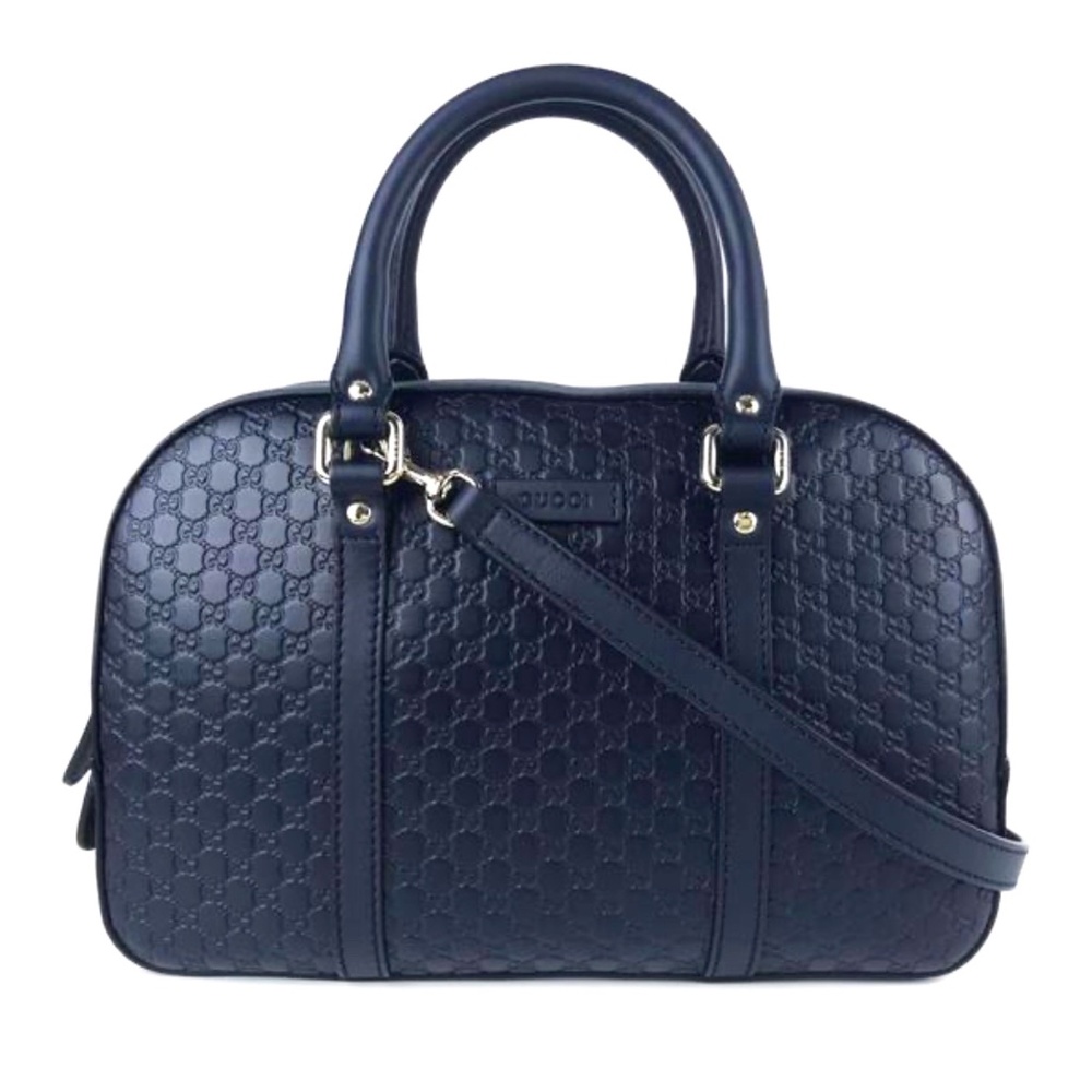 Gucci Microguccissima Satchel Dark Blue Leather